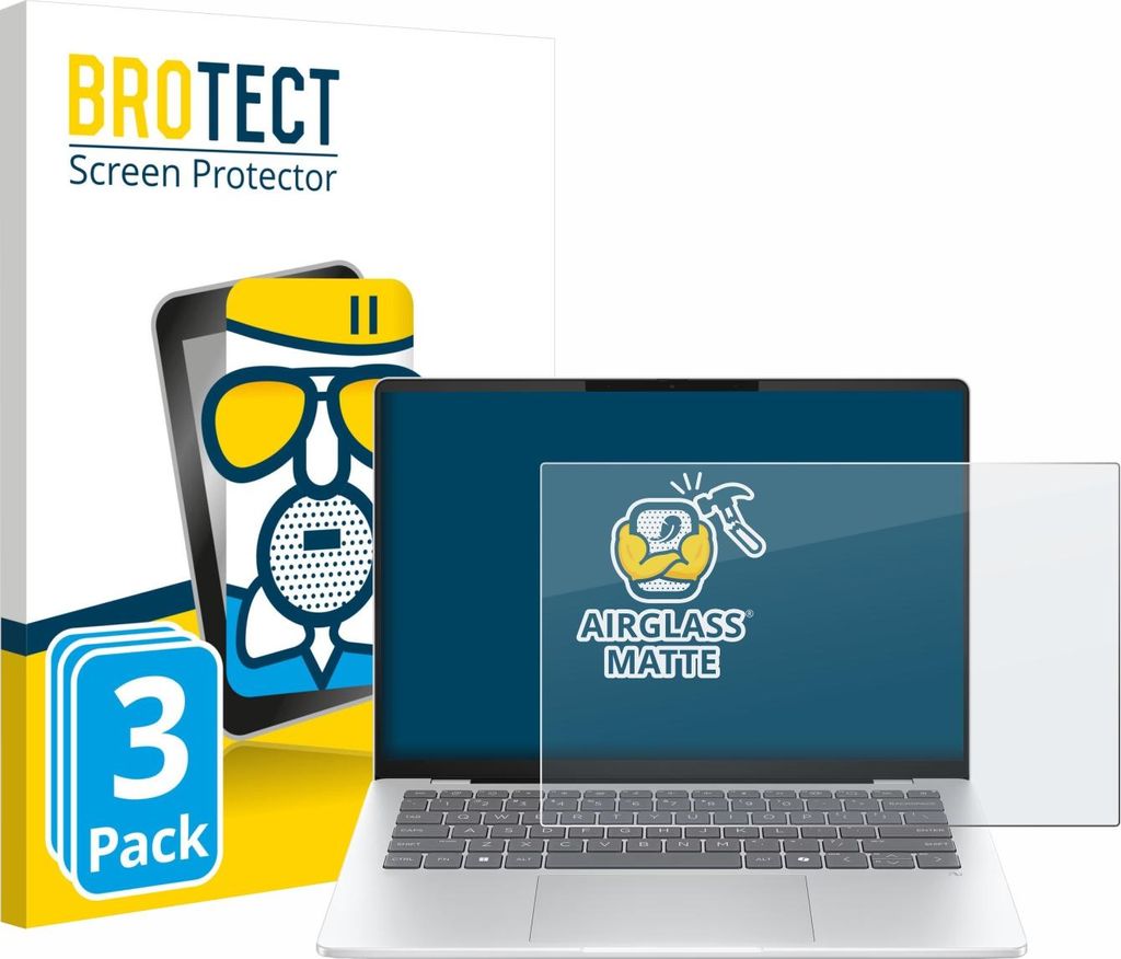 3x BROTECT Entspiegelungs Schutzglas für HP OmniBook 5 14 Schutzfolie Panzer Folie Glas Display Schutz matt