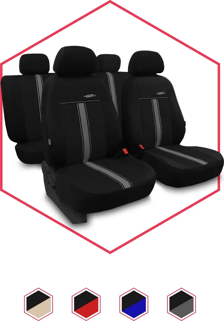 Coprisedili auto Coprisedili universali per Suzuki Ignis Nero Grigio Set di 3