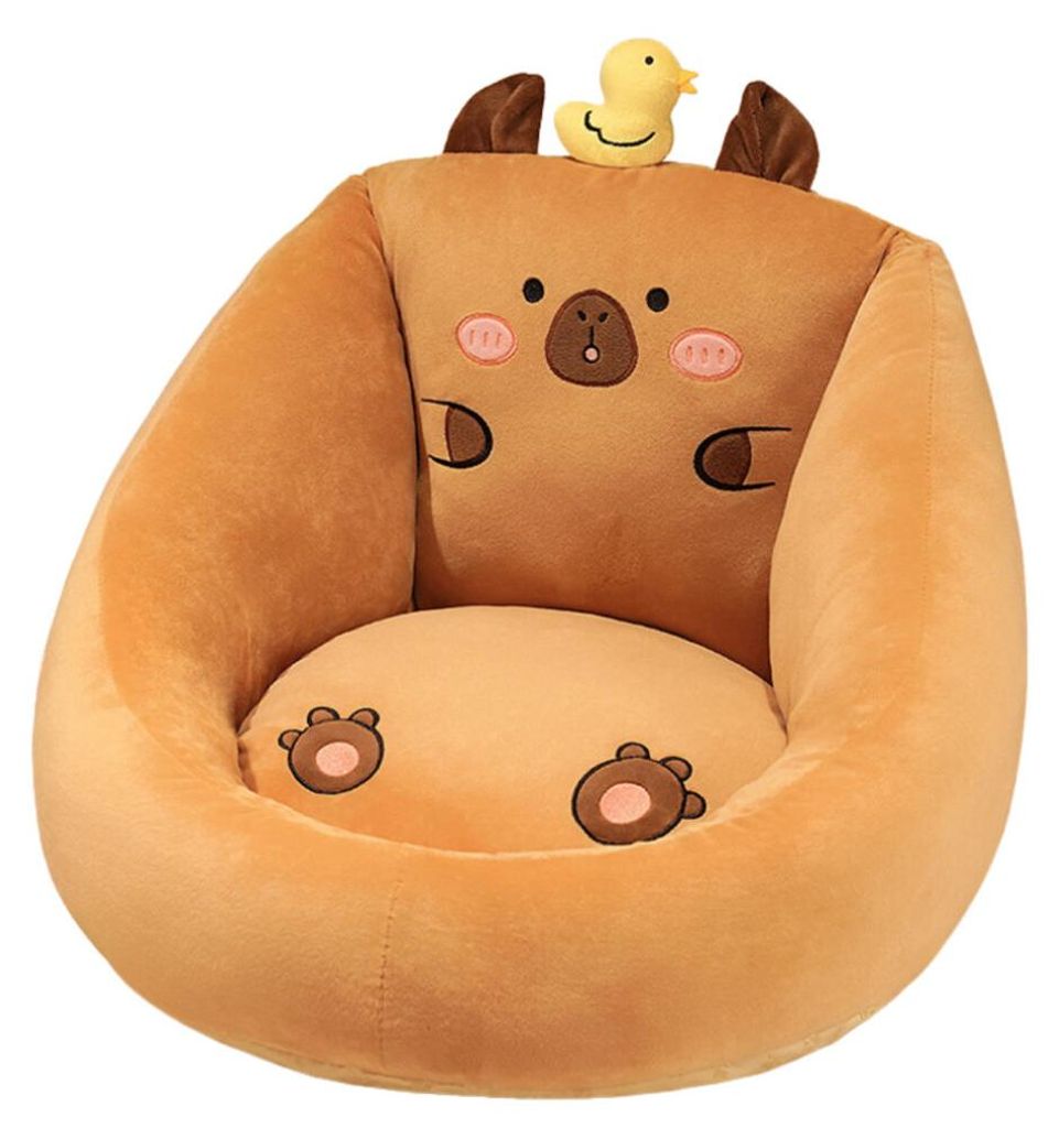 Plüschsessel für Kinder, Capybara mit Ente, Braun, 50 x 45 Produktbild 