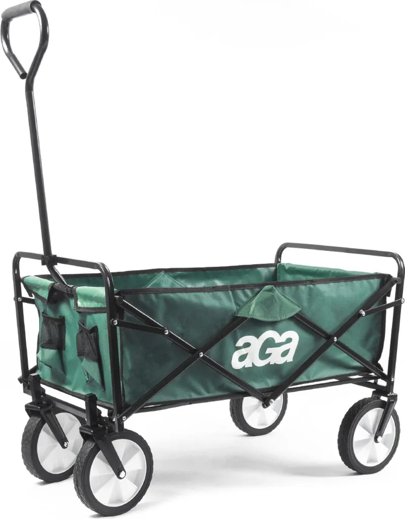 Carrello Aga MR4610 Pieghevole Verde | Trasporto 80kg per Giardino e Spesa