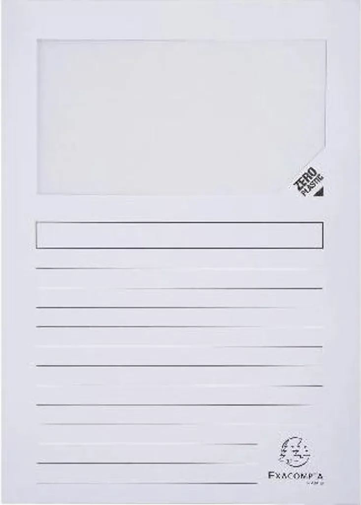 Chemises Dossier à Fenêtre 22x31cm pour Classement A4 Blanc - 400 pces