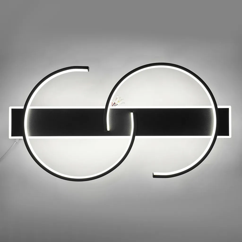 Plafonnier LED Anti-Éblouissement Noir - Intensité Réglable par Télécommande