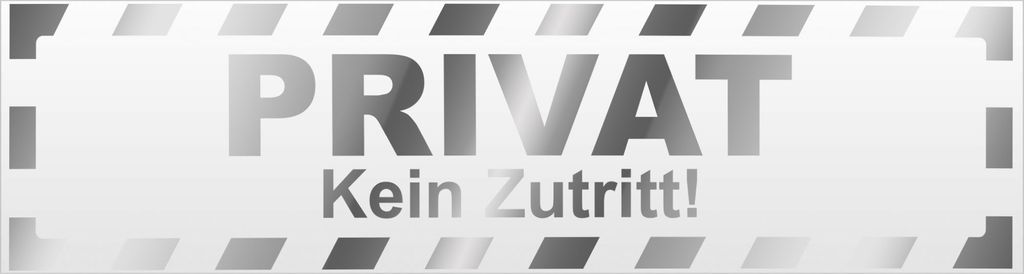 Kiwistar Privat kein Zutritt gestreift Magnetschild Schild magnetisch - 30cm Chrom - Magnetfolie für Auto PKW Kfz