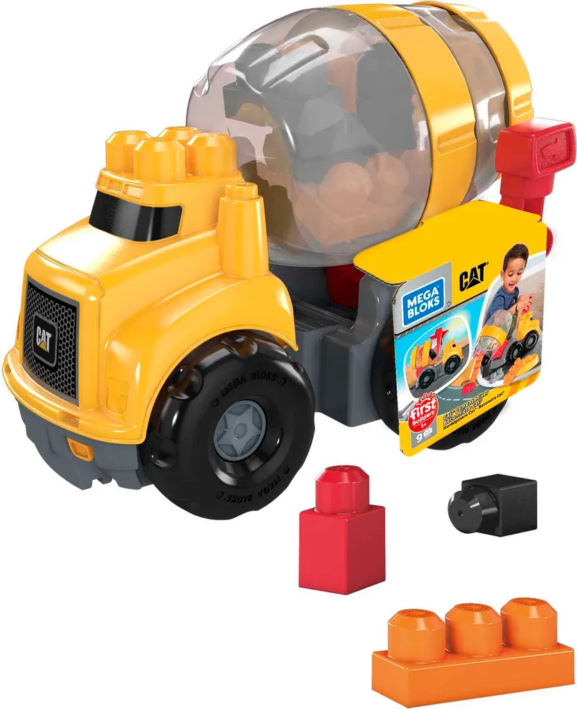 Bétonnière Mega Bloks CAT rotative avec 9 gros blocs de construction - 13