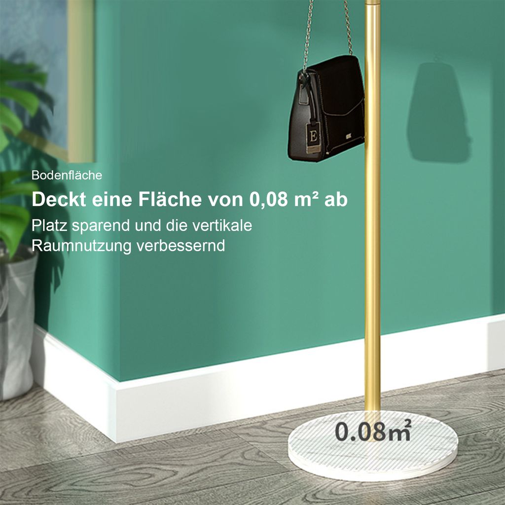 Garderobenständer, Kleiderständer mit 7 abgerundeten Haken, Produktbild 4