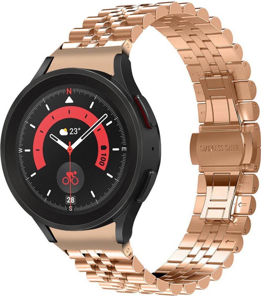 Strap-it Stahlarmband Jubilee - Kompatibel mit Samsung Galaxy Watch 5 Pro Armband Ersatzarmband Edelstahl - Faltschließe - Hochwertiges Material -...