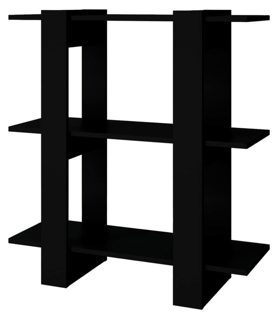 Bücherregal Raumteiler Standregal Aktenregal Wandregal Regal Aufbewahrung Büroregal Dekoregal Schwarz 80x30x87cm