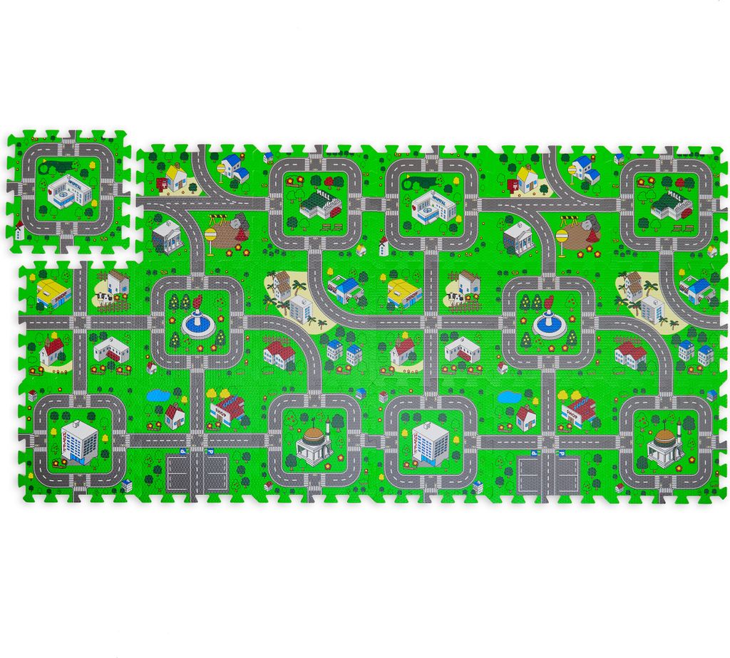 Tapis de jeu Relaxdays « Rue », tapis de jeu 18 pièces, Image du produit 