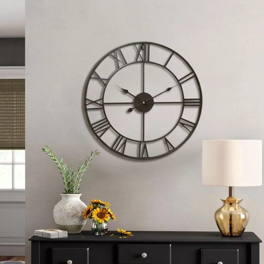 Horloge murale pour cuisine et bureau grand modèle style rétro