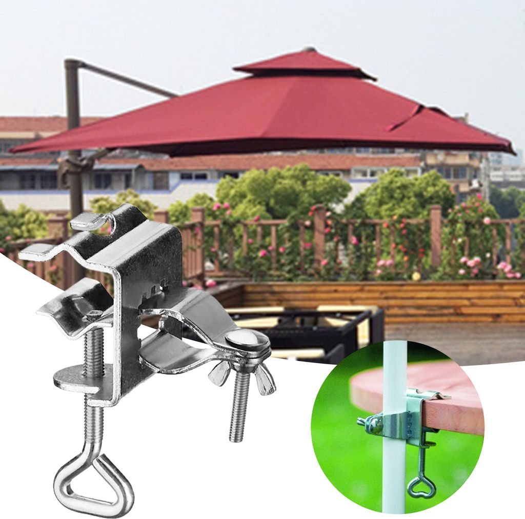 Tragbarer Nicht-Schlupftisch-Regenschirm-Klemmen-Legierungs-Garten Windschutz Tisch Parasol Ständer für Patios