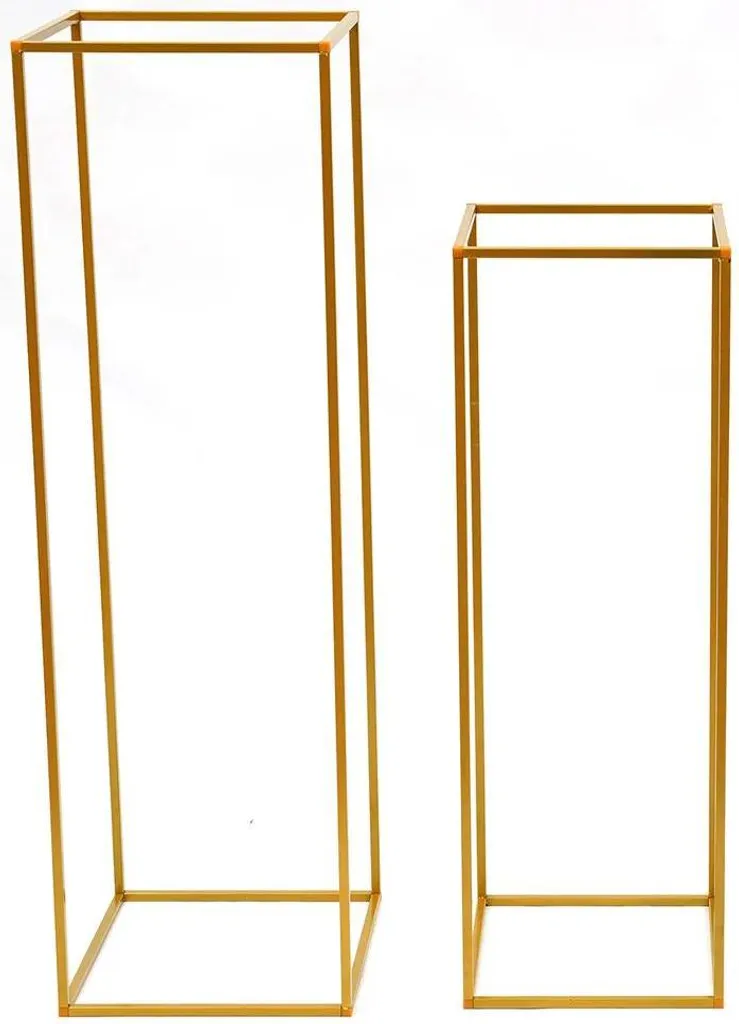 Lot de 2 Supports Fleurs de Mariage Or 100cm et 80cm en Métal Robuste