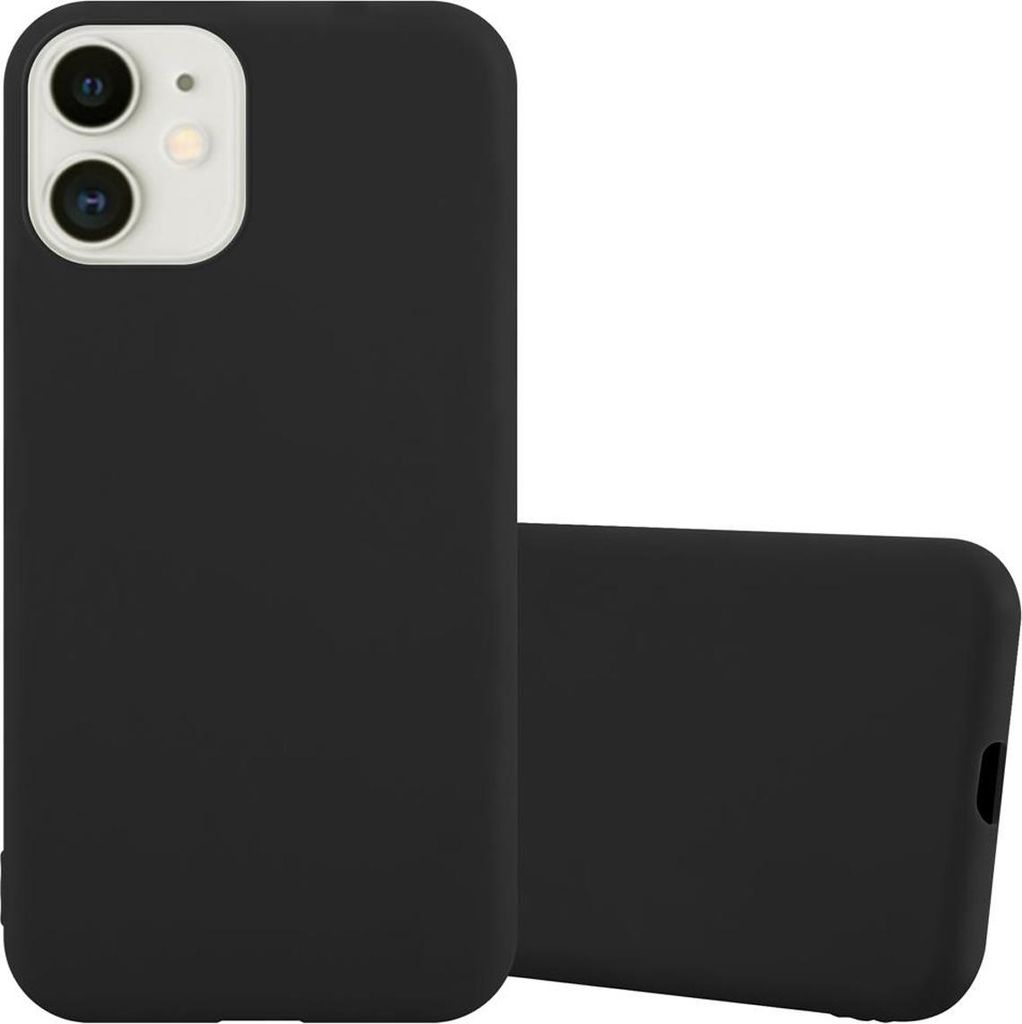 Cadorabo Hülle für Apple iPhone 12 MINI Schutzhülle in Schwarz Handyhülle TPU Silikon Etui Case Cover