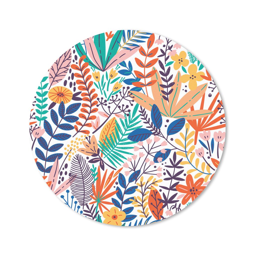 MuchoWow Mauspad Mousepad Sommer - Pflanzen - Blumen - Blätter 20x20 cm - Mousepads - Maus Mat - Pad - Mausunterlage - Schreibtischmatte