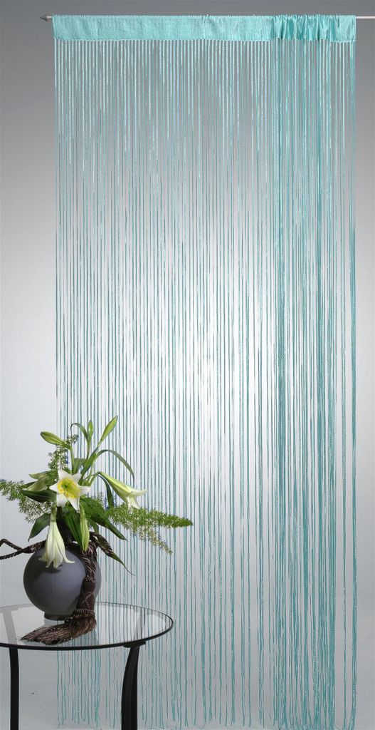 Türvorhang Fadenvorhang türkis 90x250 cm Gardine mit Polyester veredelt