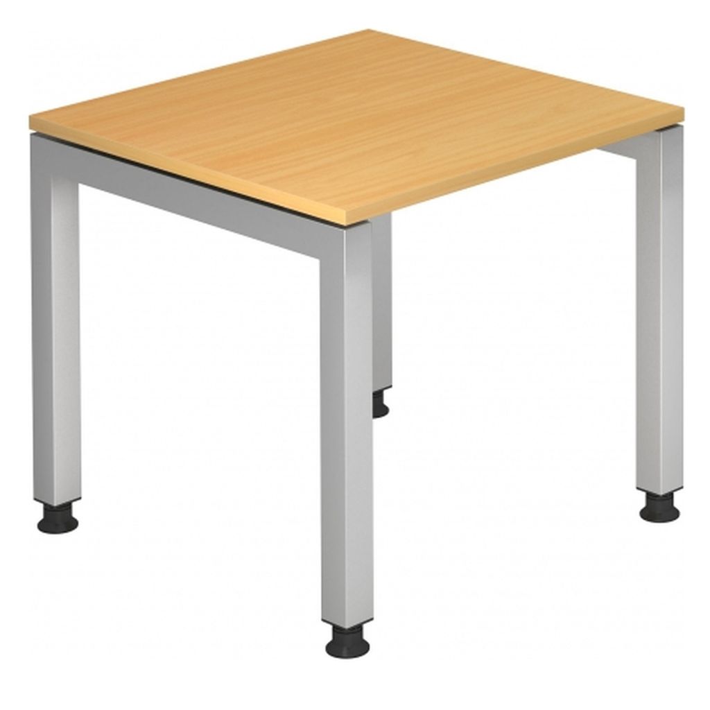 Büro Schreibtisch 80x80 cm Modell JS08 stufenlos höheneinstellbar 6 = Buche