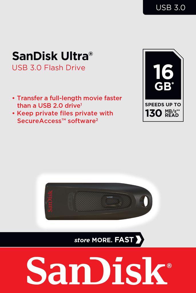 SanDisk Ultra 16GB USB 3.0 Stick Produktbild 