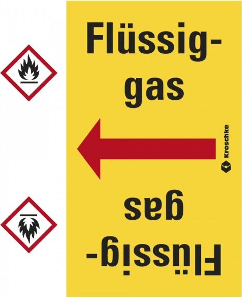 Dreifke Rohrleitungsband Flüssiggas, praxisbewährt, ab Ø 50mm, gelb/schwarz,...