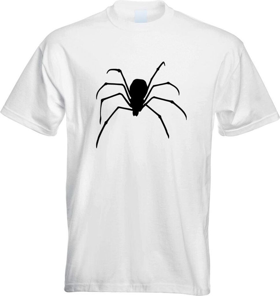 Kiwistar - T-Shirt - Weiss - Spinne Spider Silhouette 2 Motiv Bedruckt Funshirt Design Print - mit Motiv Bedruckt - Funshirt Design - Sport - Freiz...