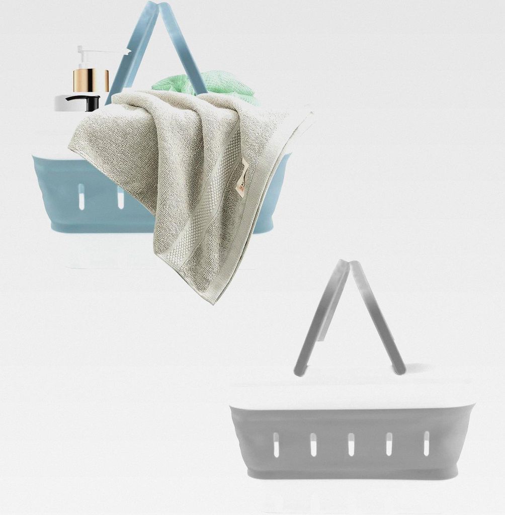 2 Stück Aufbewahrungskorb Faltbarer,Duschkorb mit Griff Putzmittel Organizer Bathroom Organizer,Platzsparend & Leicht,für Badezimmer College Dorm...