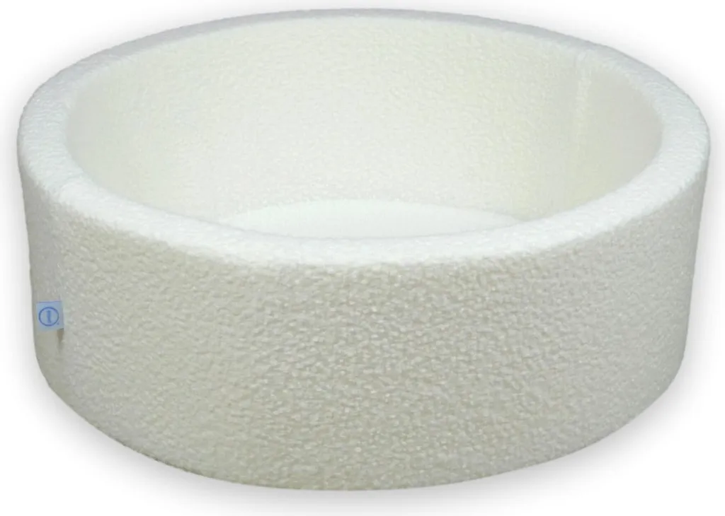 Piscine à balles 90x30 cm en tissu bouclé blanc pour chambre enfant
