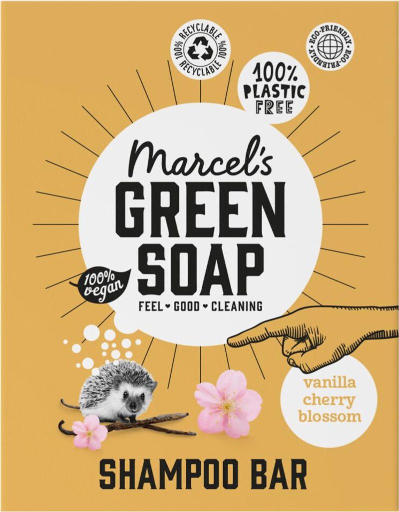 Marcel's Grüne Seife - Shampoo-Riegel - Vanille & Kirschblüte - Stärkt & Pflegt - 90g - 1 Stück