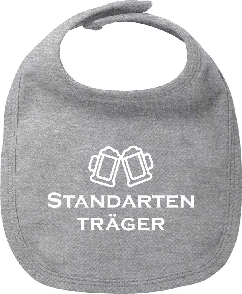 Huuraa Baby Lätzchen Standartenträger Schützenfest Heather Grey Klettverschluss Baumwolle Latz Geschenkidee