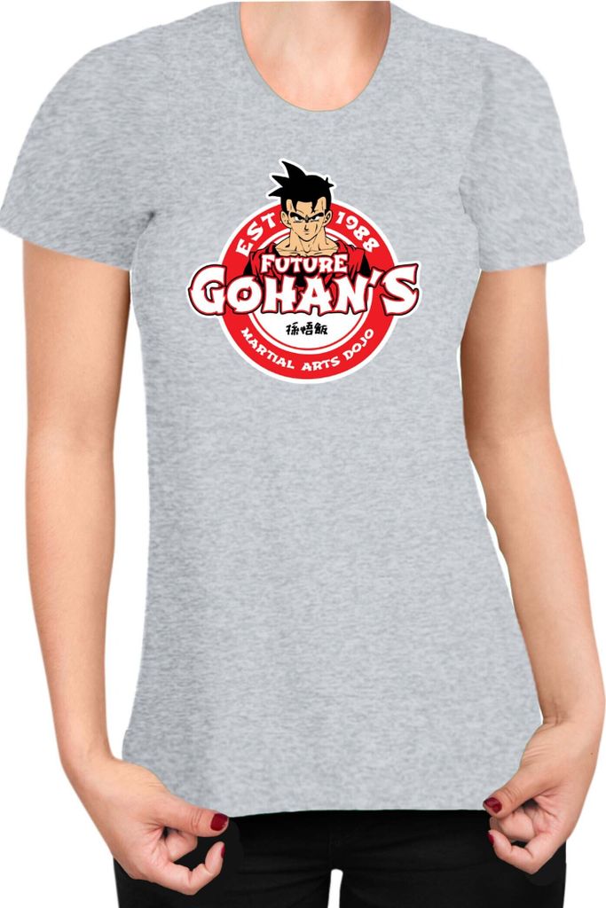 Damen T-Shirt Dragon Anime Manga Ball Z Future Gohan, Lady S / Grau