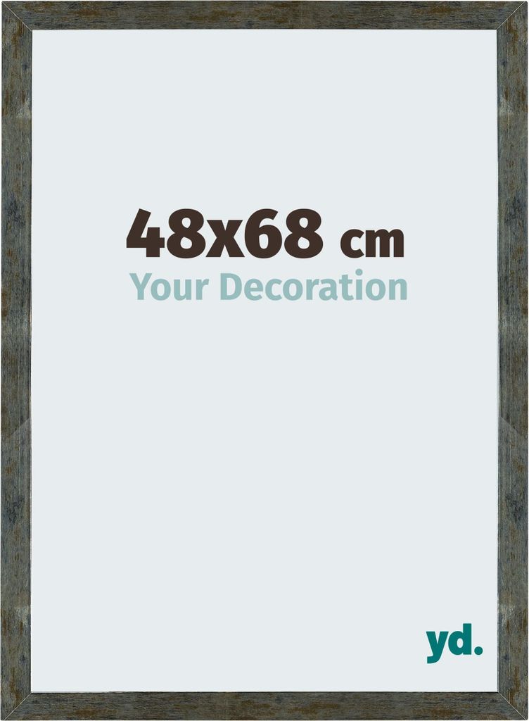 Puzzlerahmen 48x68 cm - Blau Gold Meliert - MDF - Mura