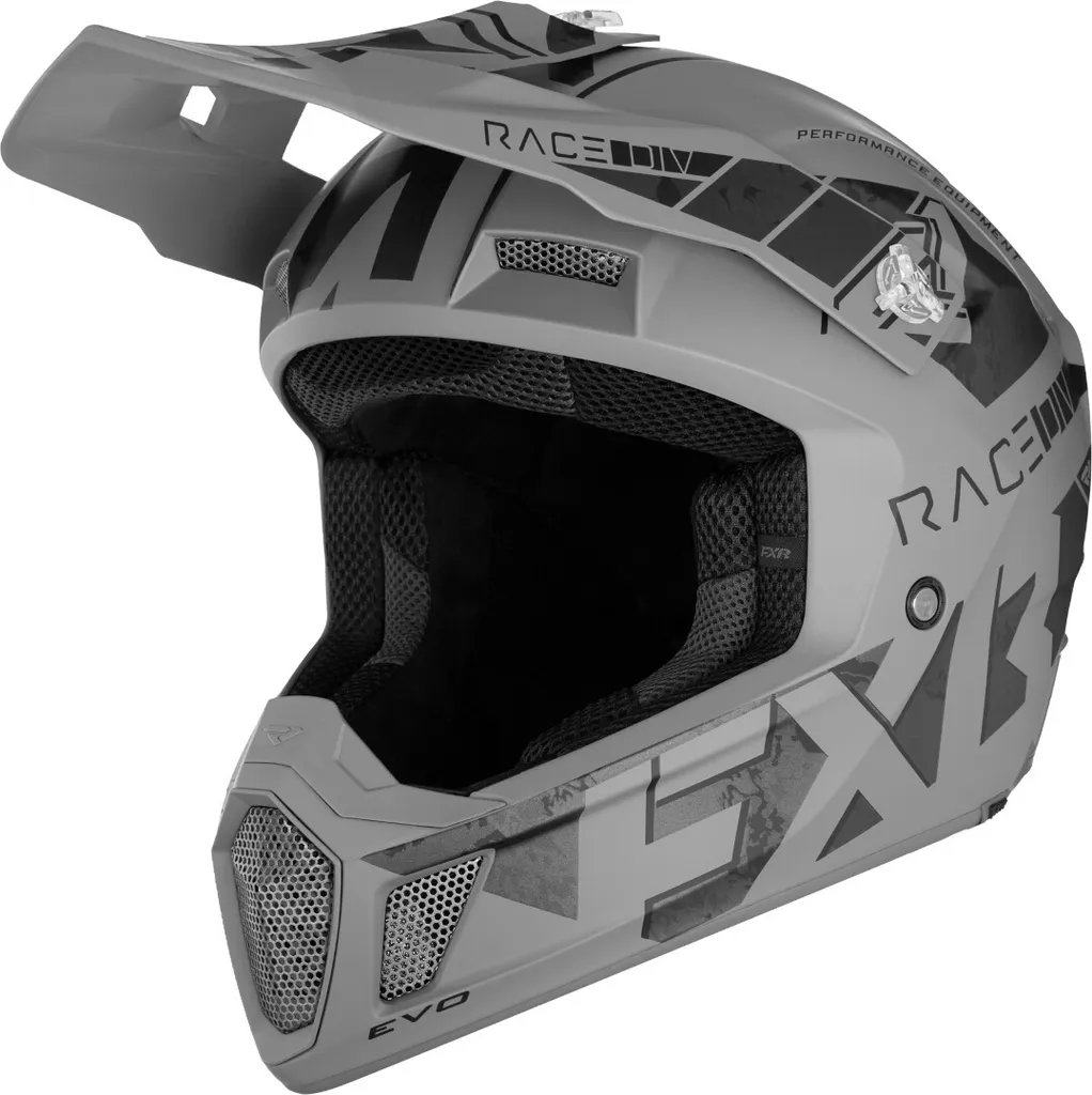 Casque Moto Cross FXR Clutch Stealth Gris Mat Taille 2XL Équipement MX