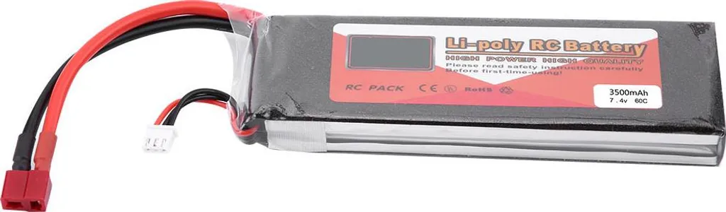 Accu LiPo 3500mAh 60C à Décharge Élevée 7,4V avec Connecteur T-Plug