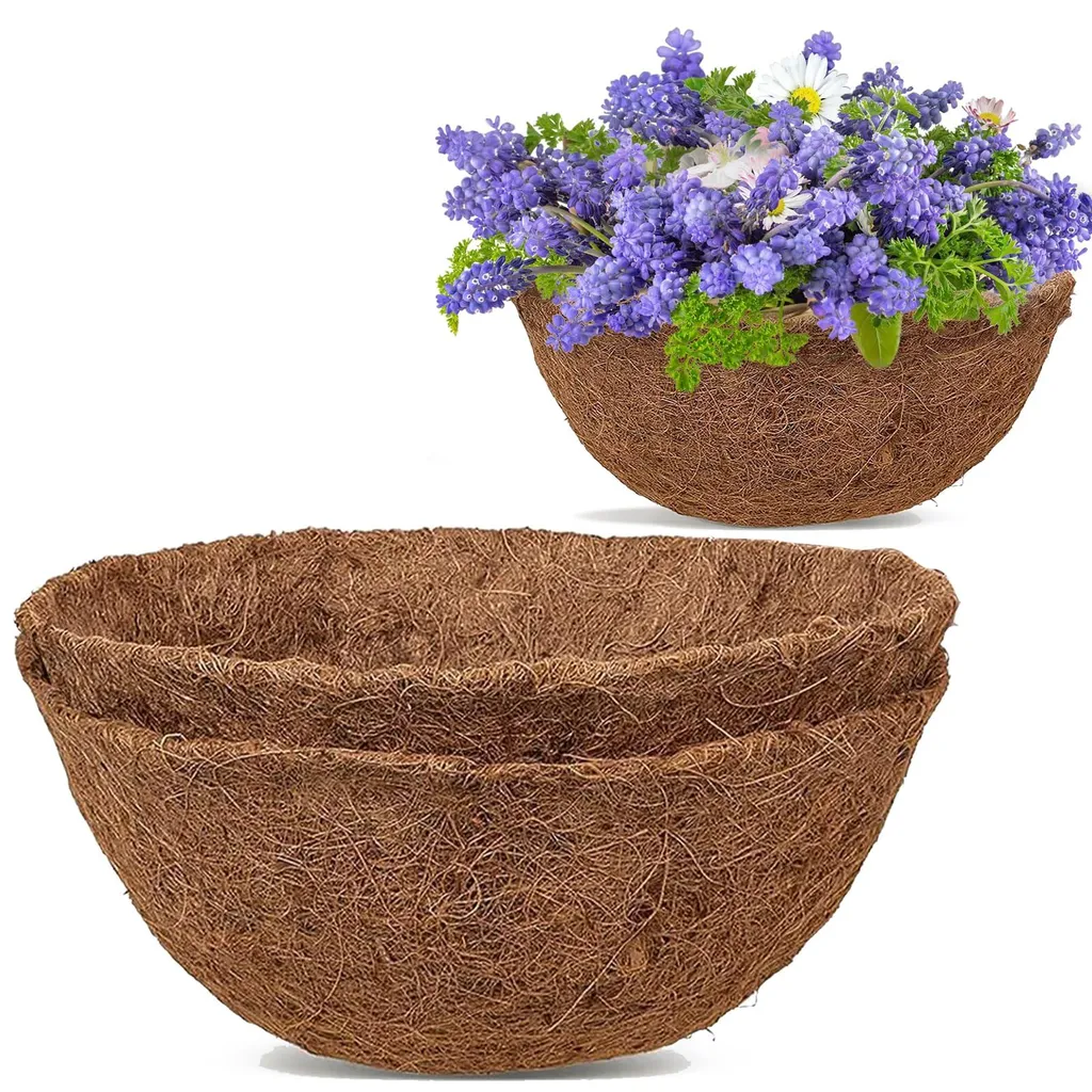 Paniers en Coco 40 cm pour Plantes Suspendues Intérieur et Extérieur x2