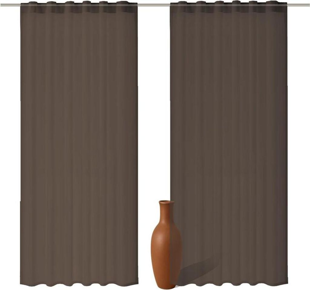 2er Set Schlaufenschal Voile braun 300cm transparent : 300 Produktbild 