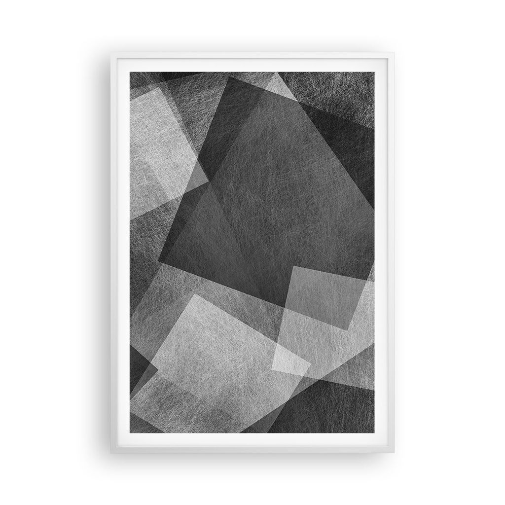 Gerahmtes Poster - Weißer Rahmen - Abstraktion modern - 70x100 cm - Wand Bild - Wanddeko - Wandbilder - Kunstposter - Wandposter - Bilderrahmen - ...