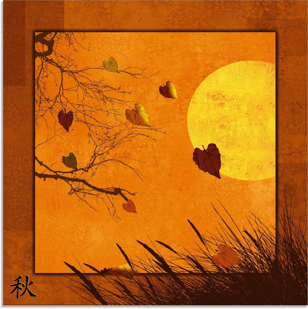 ARTland Glasbild Serie vier Jahreszeiten - Herbst Größe: 50x50 cm
