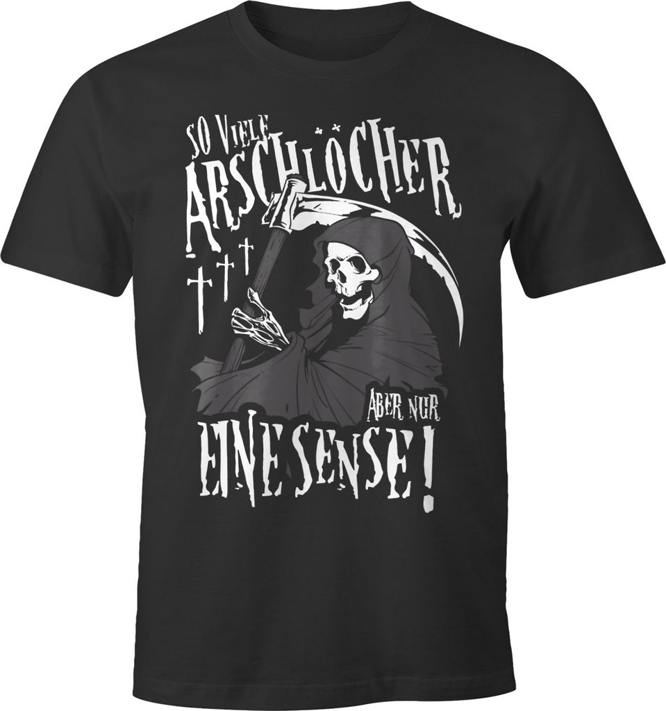So viele Arschlöcher aber nur eine Sense Herren T-Shirt mit Spruch Moonworks anthrazit L