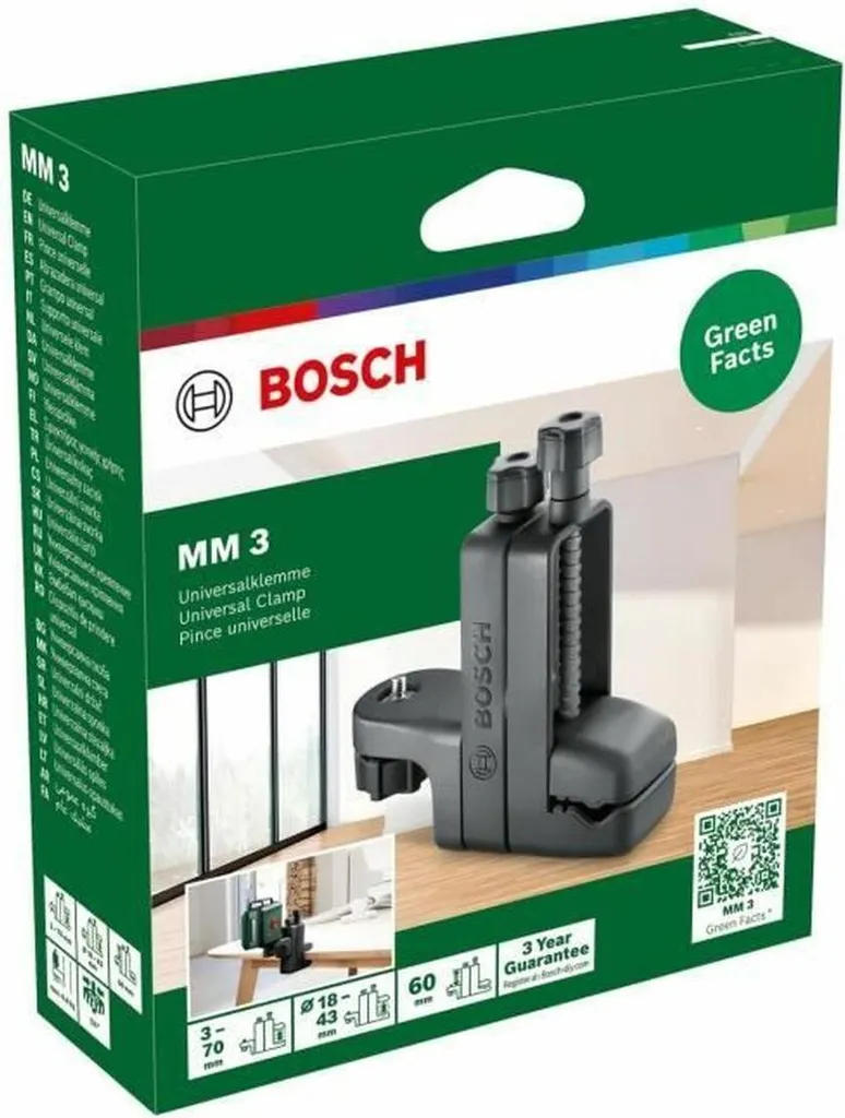 Support de serrage Bosch MM 3 pour laser lignes : Fixation précise 1/4" - 2