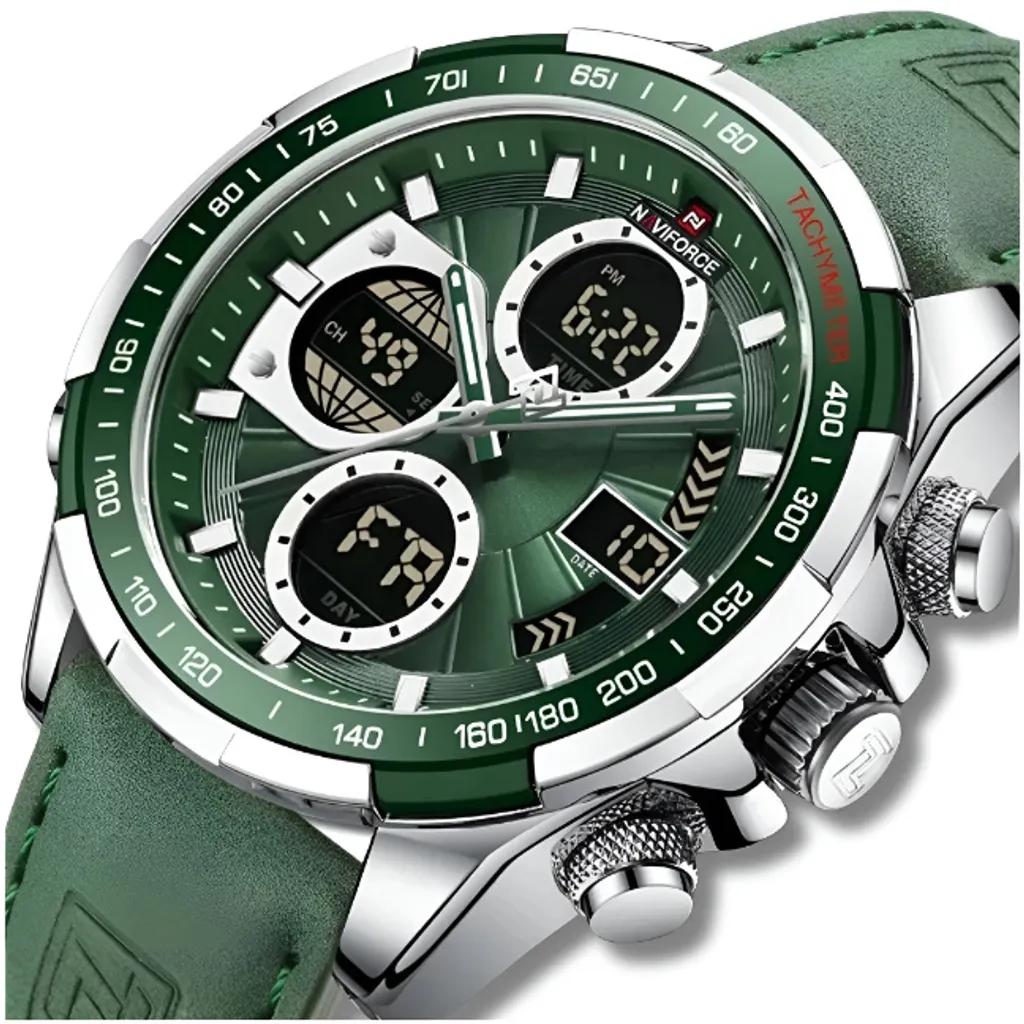 Montre Analogique Homme Classique avec Chronomètre et Bracelet en Cuir