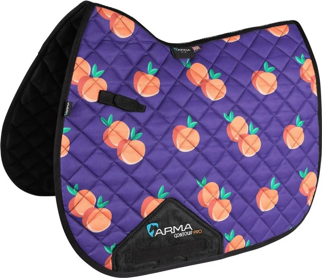 Tapis de Selle Mixte ARMA Fruity ER1446 Violet Noir pour Cheval et Poney