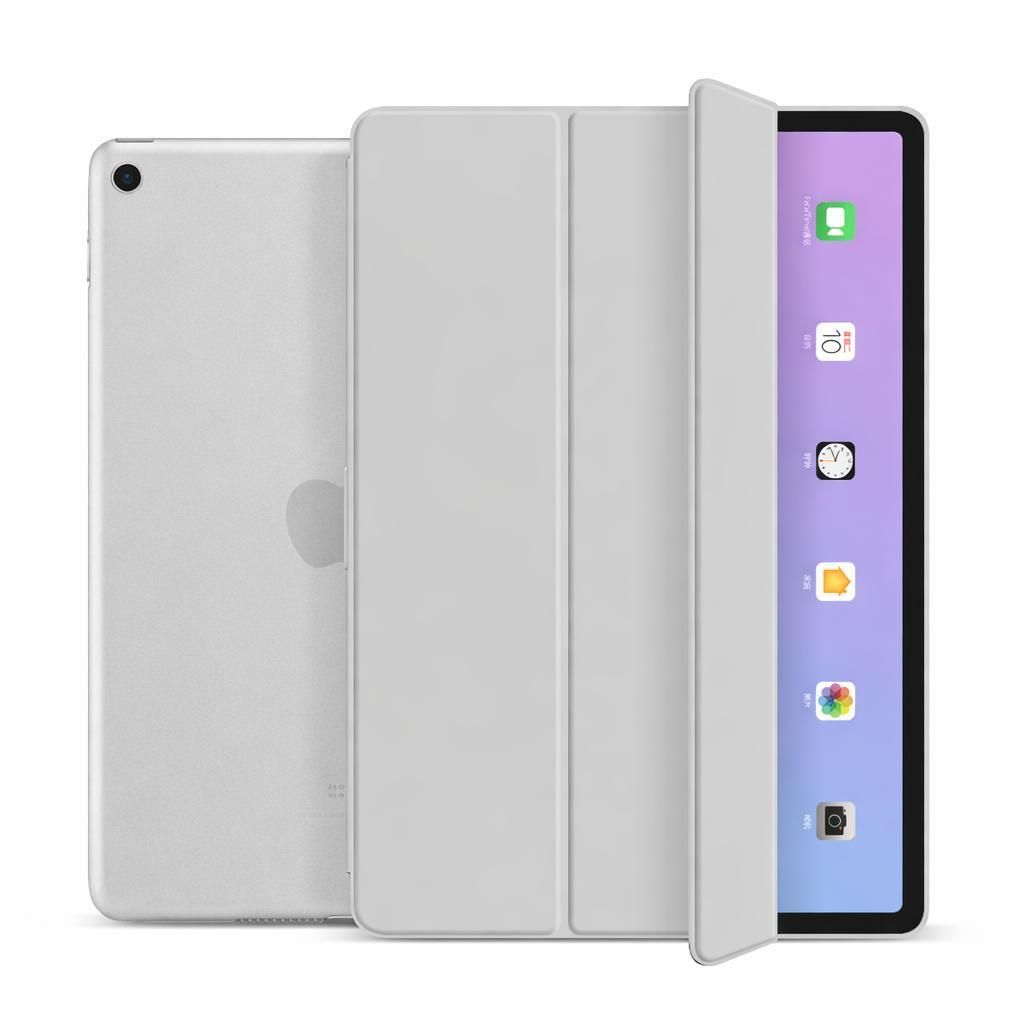 Schutzhülle für Apple iPad 10.2" Zoll 9. 8. 7. Generation (2021/2020/2019) Etui Tasche Case Smart Cover Standfunktion Wake Up Sleep - HELLGRAU