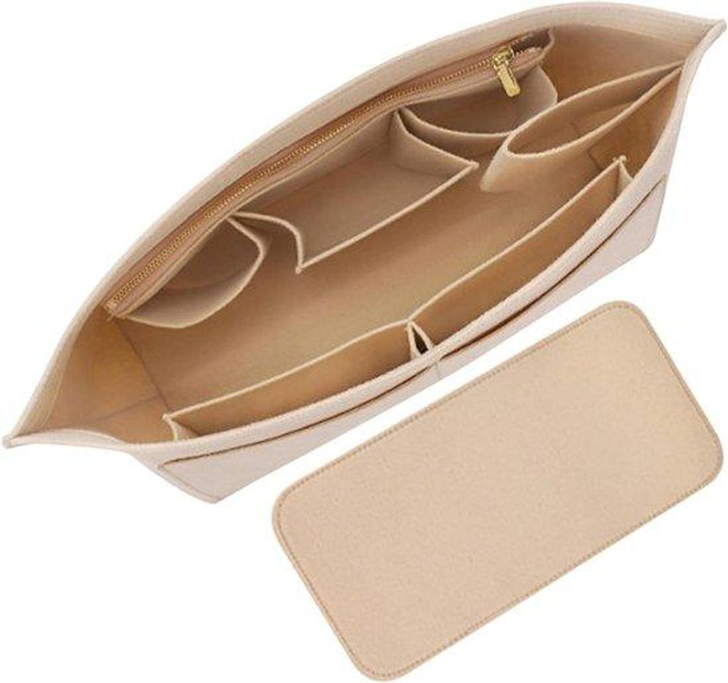 Tas-Organizer aus Vlies - beige - innere Taschen - innere Handtaschen - für große Tote - für Damen - mit Reißverschluss