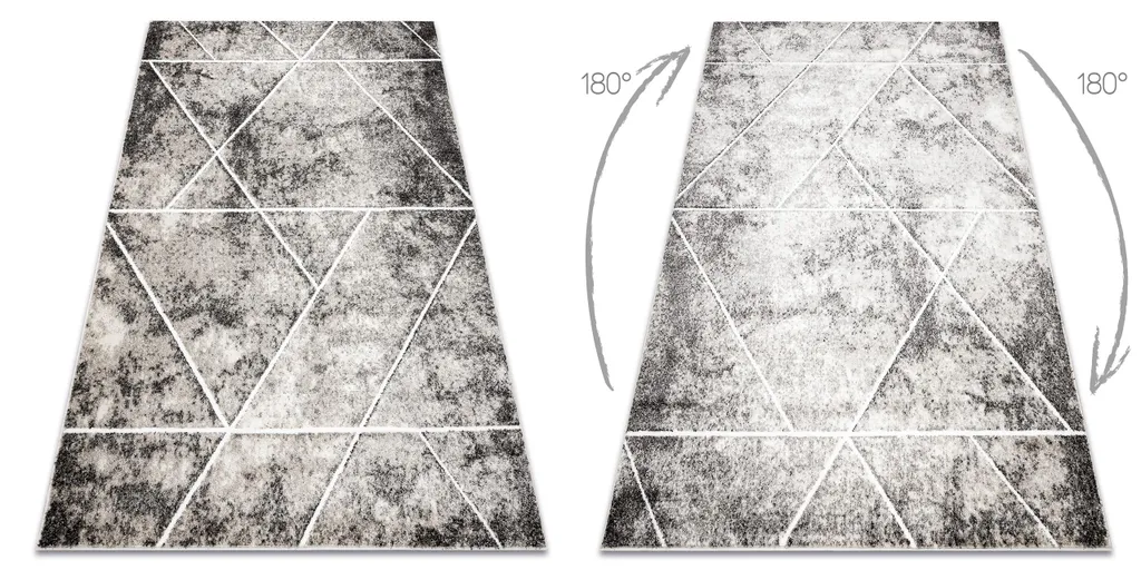 Tapis Géométrique Structural Gris et Beige MATEO Design Triangles - 2