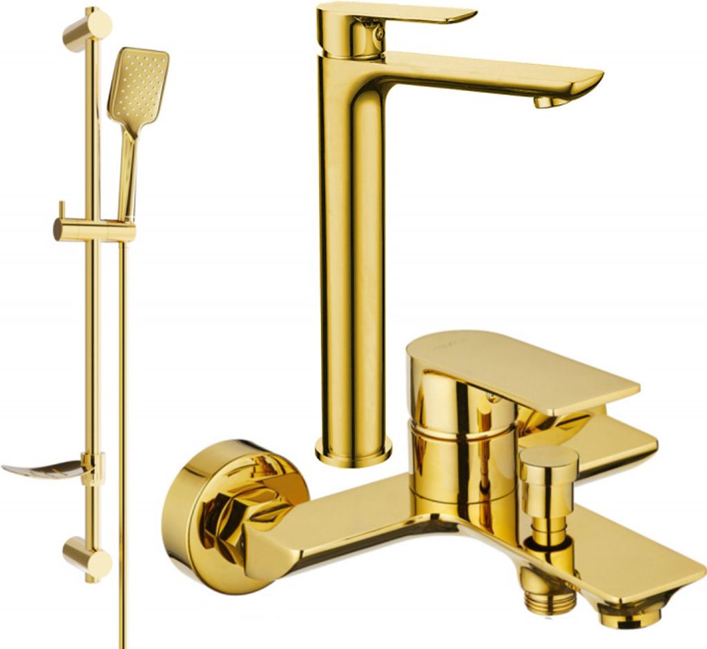 Mexen Alfa DF62 Badewannenset, Gold - 745713DF62-50