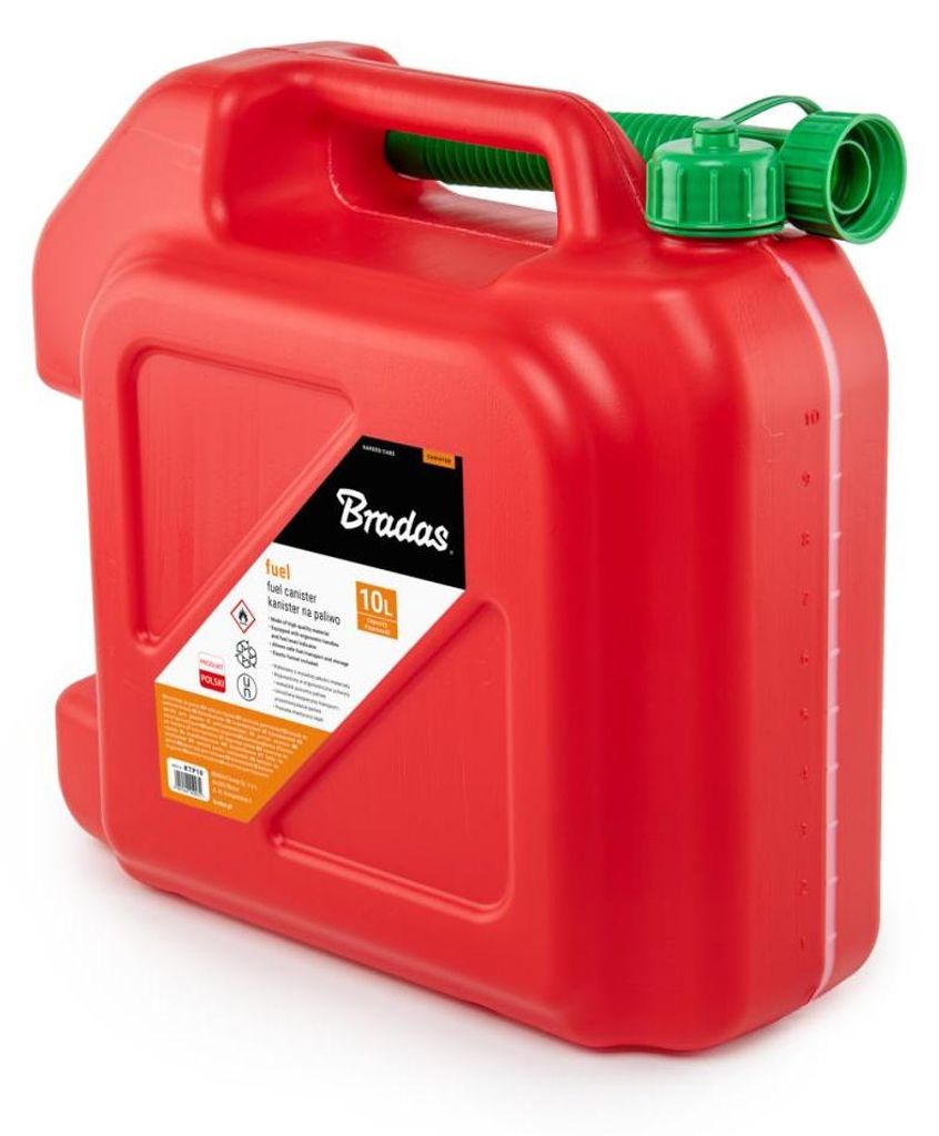 BRADAS Tanica di plastica per carburante, 10 L, con imbuto Immagine del prodotto 