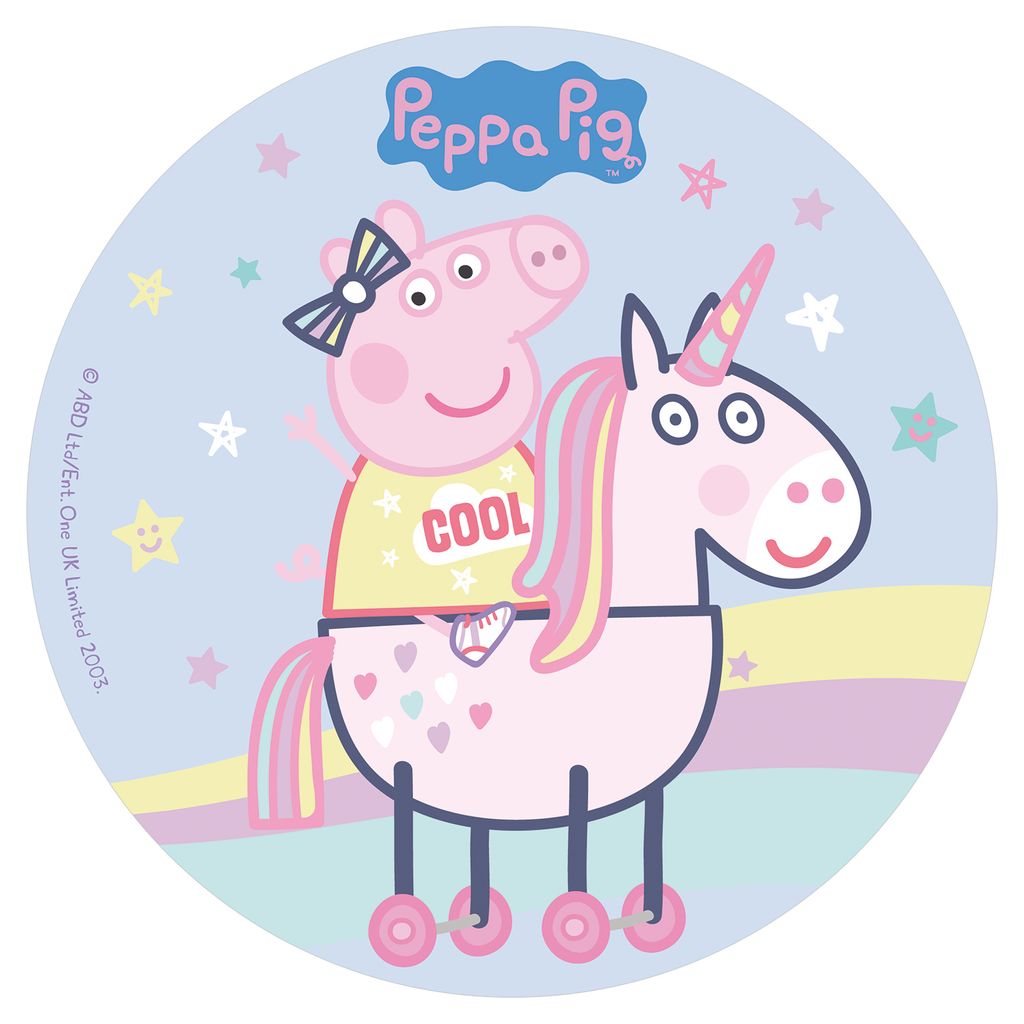 Essbares Papier Peppa Wutz und Einhorn 20cm Produktbild 