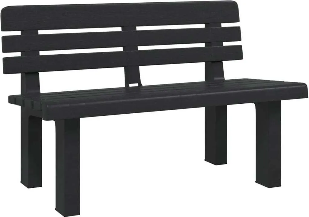 Panca da Esterno Antracite 110cm in Polipropilene Design Moderno