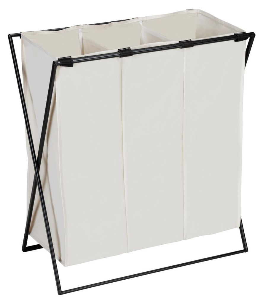 Kosz na pranie WENKO Mod. Trio XL Beige, z trzema Zdjęcie produktu 