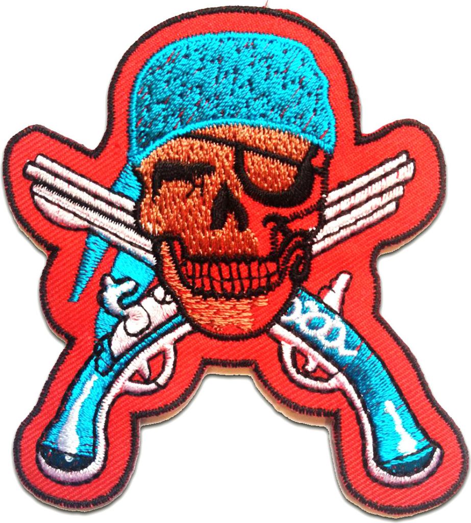 Pistolen Waffen Revolver Pirat - Aufnäher, Bügelbild, Aufbügler, Applikationen, Patches, Flicken, Zum Aufbügeln, Größe: 8.5 x 9.4 cm