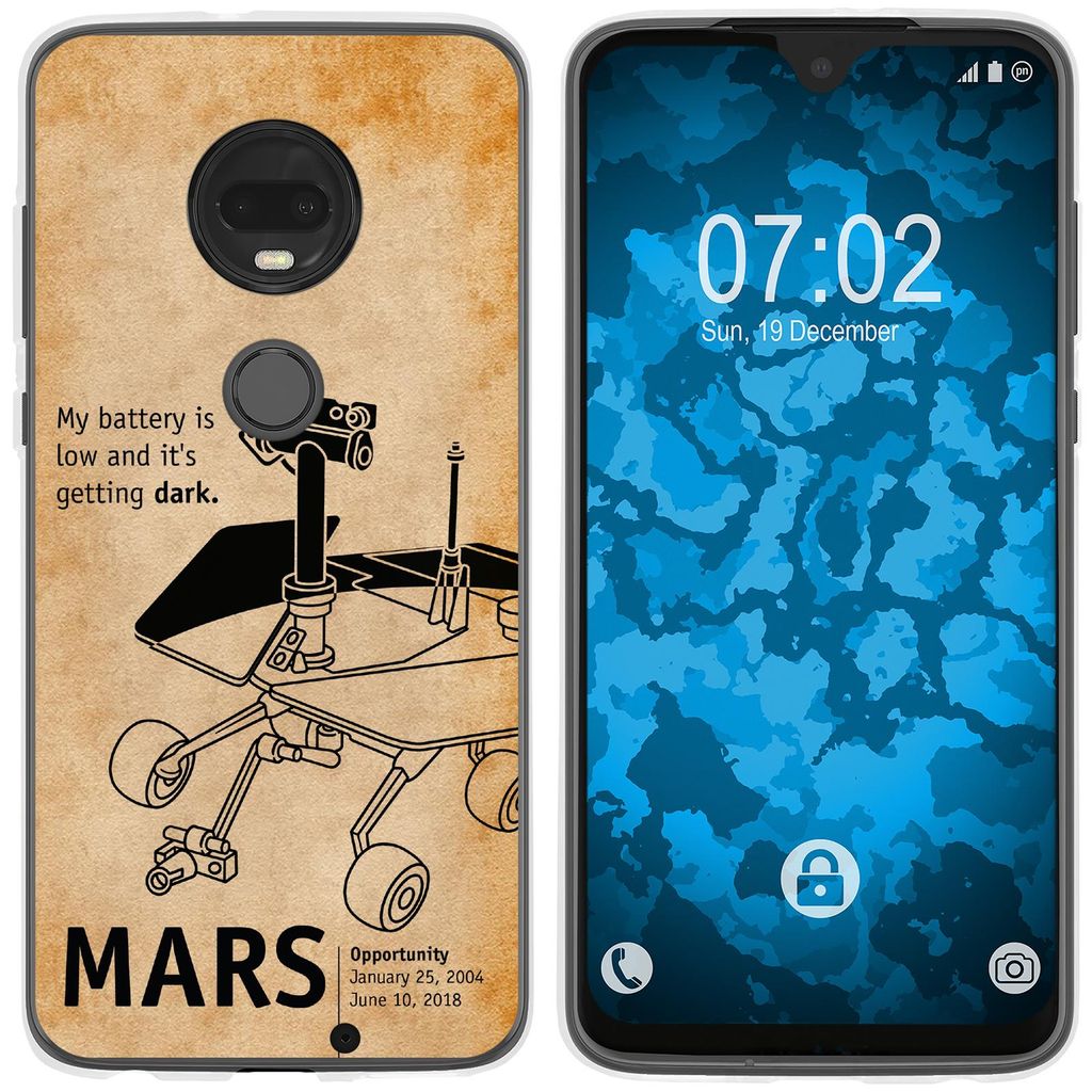 PhoneNatic Case kompatibel mit Motorola Moto G7 Plus Silikon-Hülle Space Rover M2