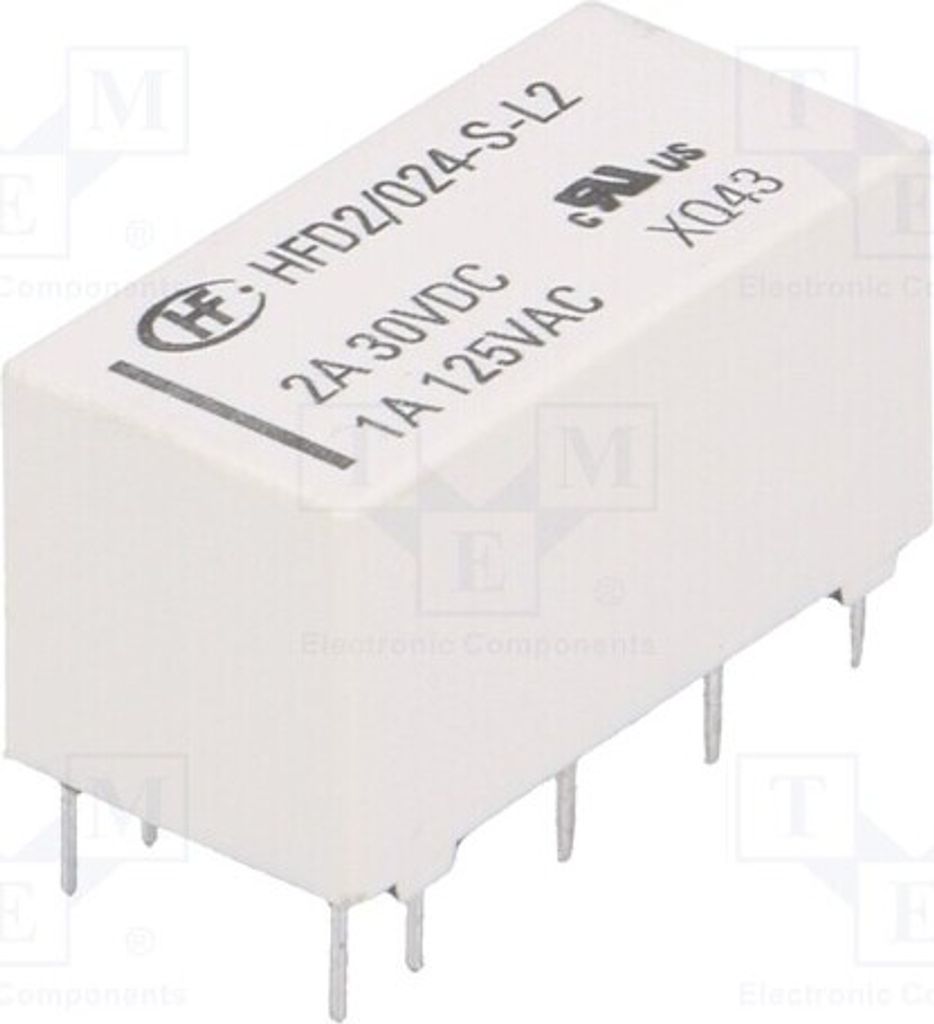 1x Relais: elektromagnetisch 1A/125VAC USpule : 24VDC 3A HFD2/024-S-L2 Elektroma