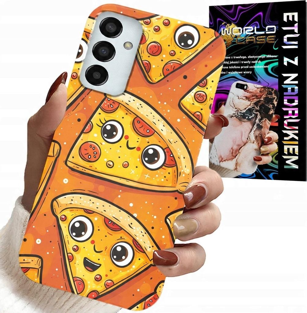 Fall Für Samsung Galaxy M13 4G - Süsse Lächelnde Pizzen Fall + Glas